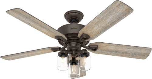Hunter 50235 Devon Park Onyx Bengal LED 52" Ceiling Fan
