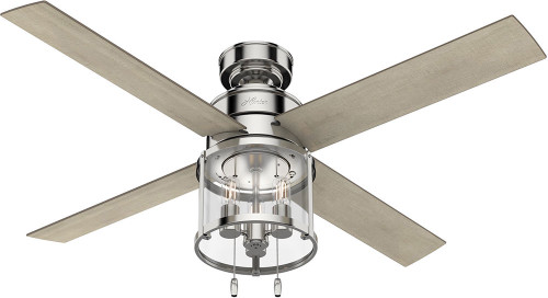 Hunter 50270 Astwood Contemporary Polished Nickel LED 52" Ceiling Fan