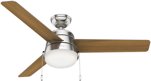 Hunter 50380 Aker Modern Brushed Nickel LED 52" Ceiling Fan
