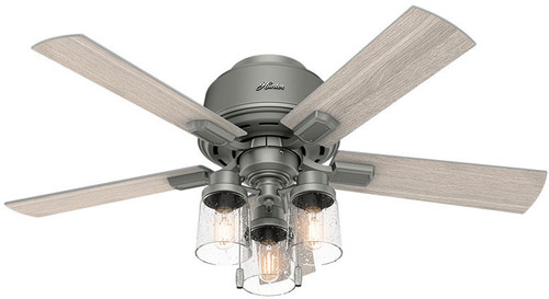 Hunter 50653 Hartland Matte Silver LED 44" Home Ceiling Fan