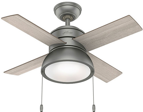 Hunter 51039 Loki Modern Matte Silver LED 36" Home Ceiling Fan