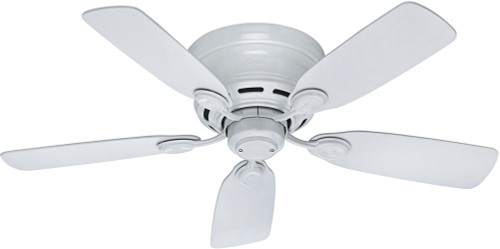 Hunter 51059 Low Profile White 42" Ceiling Fan
