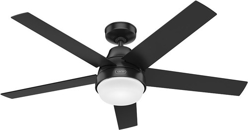 Hunter 51314 Aerodyne Modern Matte Black LED 52" Home Ceiling Fan
