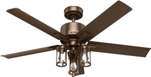 Hunter 51690 Lawndale Satin Bronze LED Indoor / Outdoor 52" Ceiling Fan