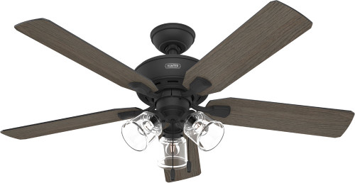 Hunter 51595 Rosner Matte Black LED 52" Home Ceiling Fan
