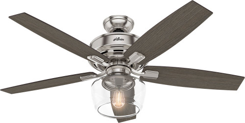 Hunter 54188 Bennett Brushed Nickel LED 52" Home Ceiling Fan