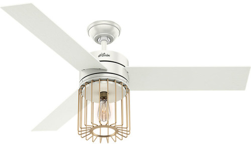 Hunter 59238 Ronan Contemporary White Grain / Aged Oak LED 52" Indoor Ceiling Fan