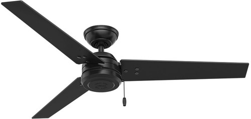 Hunter 59264 Cassius Contemporary Matte Black / Light Grey Walnut Interior / Exterior 52" Ceiling Fan