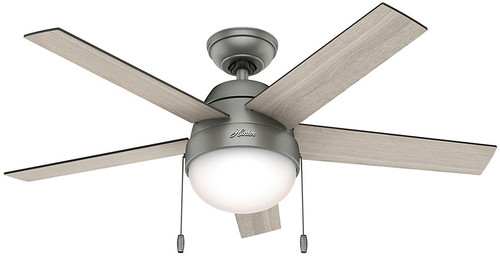 Hunter 59267 Anslee Light Grey Oak / Grey Walnut Fluorescent 46" Ceiling Fan