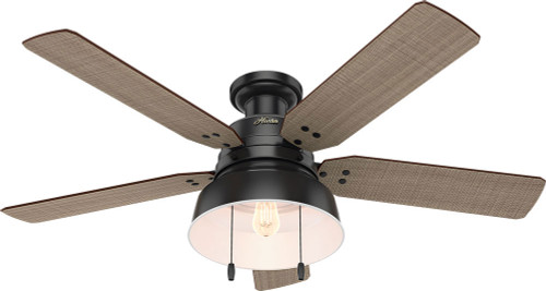 Hunter 59310 Mill Valley Modern Matte Black LED Outdoor 52" Ceiling Fan