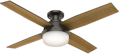 Hunter 59447 Dempsey Contemporary Noble Bronze LED 52" Home Ceiling Fan