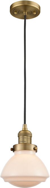 Innovations 201C-BB-G321 Franklin Restoration Olean Brushed Brass LED Mini Pendant Lamp