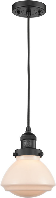 Innovations 201C-BK-G321 Franklin Restoration Olean Matte Black LED Mini Hanging Light
