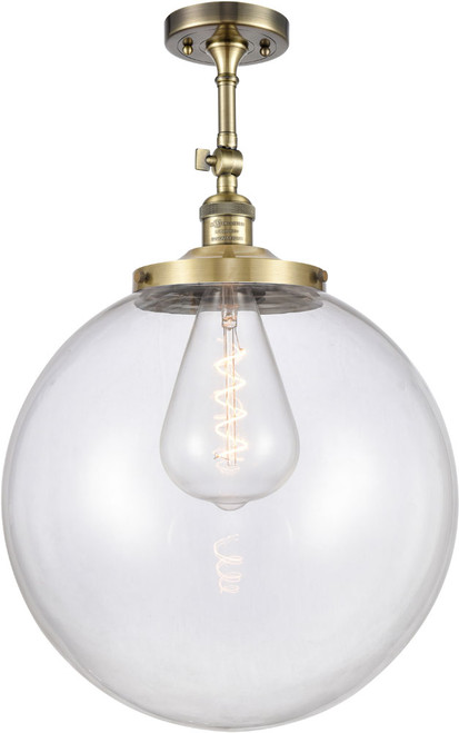 Innovations 201F-AB-G202-8 Franklin Restoration Beacon Antique Brass LED 8" Ceiling Light Fixture