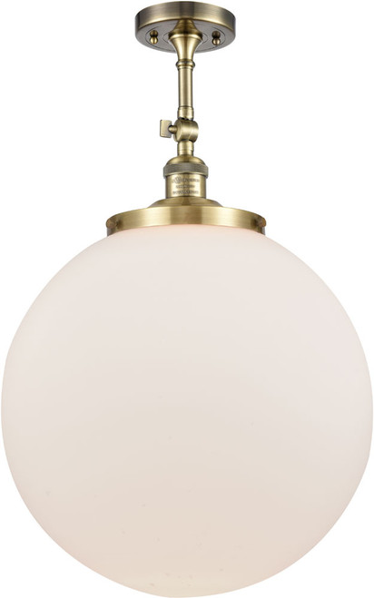 Innovations 201F-AB-G201-10 Franklin Restoration Beacon Antique Brass LED 10" Flush Lighting