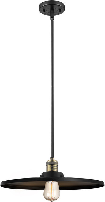 Innovations 201S-BAB-MFR-BK-16 Franklin Restoration Appalachian Black Antique Brass LED Pendant Lamp