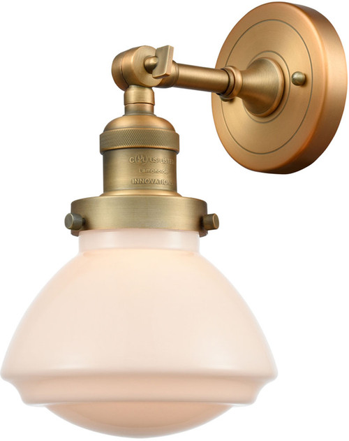 Innovations 203-BB-G321 Franklin Restoration Olean Brushed Brass LED Lighting Sconce