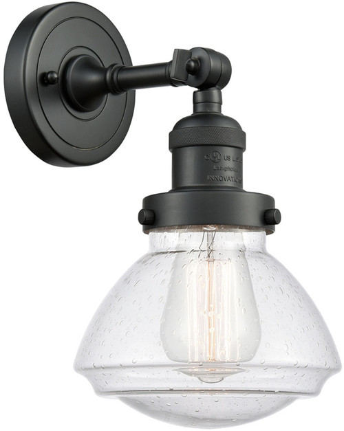 Innovations 203-BK-G324 Franklin Restoration Olean Matte Black LED Wall Sconce Lighting