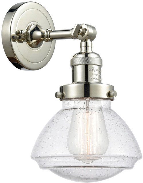 Innovations 203-PN-G324 Franklin Restoration Olean Polished Nickel LED Lighting Sconce