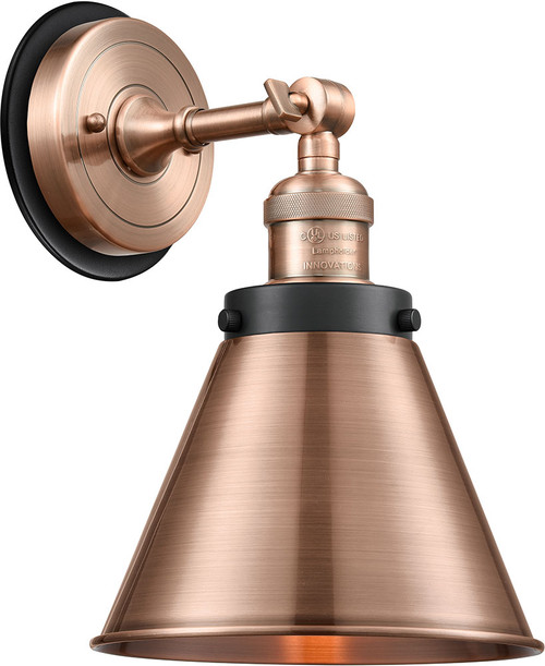Innovations 203AC-BPBK-HRBK-M13-AC Franklin Restoration Appalachian Antique Copper Wall Lighting