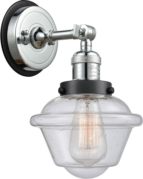 Innovations 203PC-BPBK-HRBK-G534 Franklin Restoration Oxford Polished Chrome Seedy Small Oxford Wall Lamp