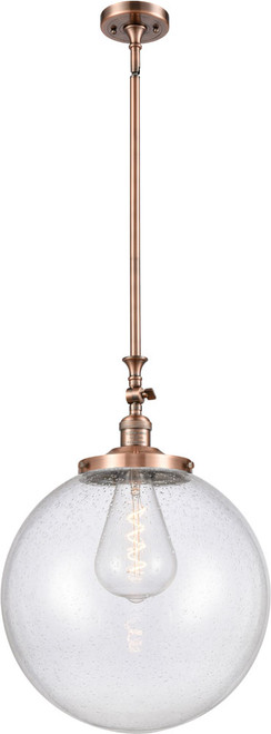 Innovations 206-AC-G204-8 Franklin Restoration Beacon Antique Copper LED 8" Mini Hanging Lamp