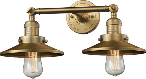 Innovations 208-BB-M4 Railroad Modern Brushed Brass 2-Light Bathroom Vanity Lighting
