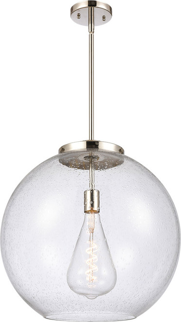 Innovations 221-1S-PN-G124-18 Ballston Athens Polished Nickel Seedy Large Athens LED 18" Ceiling Pendant Light