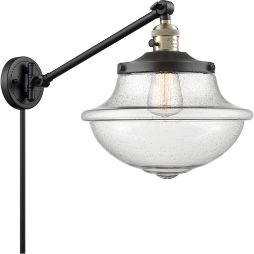 Innovations 237-BAB-G544 Franklin Restoration Oxford Black Antique Brass LED Swing Arm Wall Lamp
