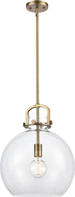 Innovations 410-1S-BB-14CL Newton Sphere Brushed Brass LED Pendant Lighting