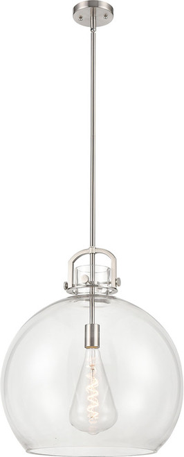 Innovations 410-1S-SN-18CL Newton Sphere Brushed Satin Nickel Clear Newton Sphere LED 18" Hanging Pendant Lighting