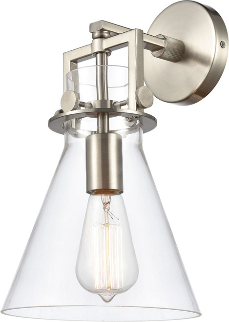 Innovations 411-1W-SN-8CL Newton Cone Brushed Satin Nickel LED Light Sconce