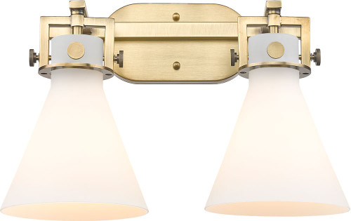 Innovations 411-2W-G411-7WH Newton Cone 2-Light Bathroom Lighting Sconce