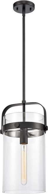 Innovations 413-1S-BK-8CL-LED Restoration Pilaster Matte Black LED Mini Lighting Pendant