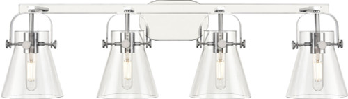 Innovations 423-4W-G411-6CL Downtown Urban Pilaster II Cone Contemporary LED 4-Light Vanity Light