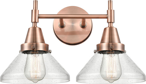 Innovations 447-2W-AC-G4474 Caden Antique Copper Seedy Caden 2-Light Bathroom Lighting