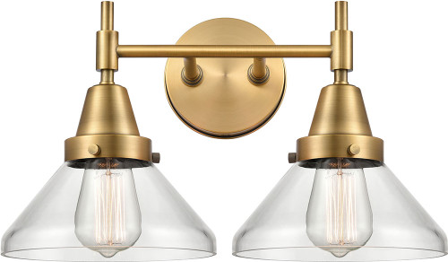 Innovations 447-2W-BB-G4472 Caden Brushed Brass Clear Caden 2-Light Bathroom Light Fixture