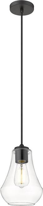 Innovations 490-1P-BK-G572-7 Fairfield Matte Black Clear Fairfield LED Mini Pendant Hanging Light