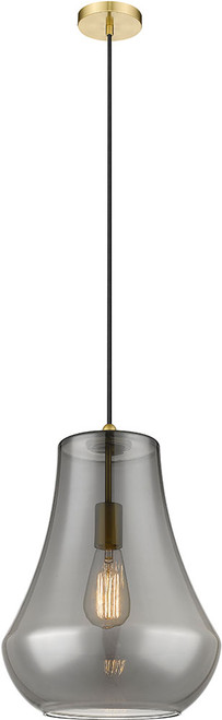 Innovations 491-1P-SG-G573-12 Fairfield Satin Gold Plated Smoke Fairfield LED Mini Pendant Lamp