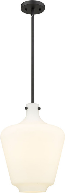 Innovations 493-1S-BK-G501-12 Lowell Matte Black Matte White Cased Lowell LED Mini Pendant Lighting Fixture