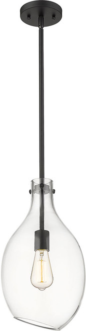 Innovations 493-1S-BK-G552-9 Salem Matte Black Clear Salem LED Mini Drop Ceiling Light Fixture