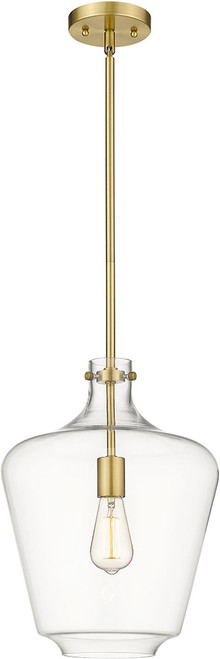 Innovations 493-1S-SG-G502-12 Lowell Satin Gold Clear Lowell LED Mini Pendant Lighting Fixture