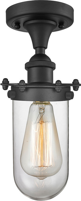 Innovations 516-1C-BK-232-CL Austere Kingsbury Matte Black LED Ceiling Light Fixture