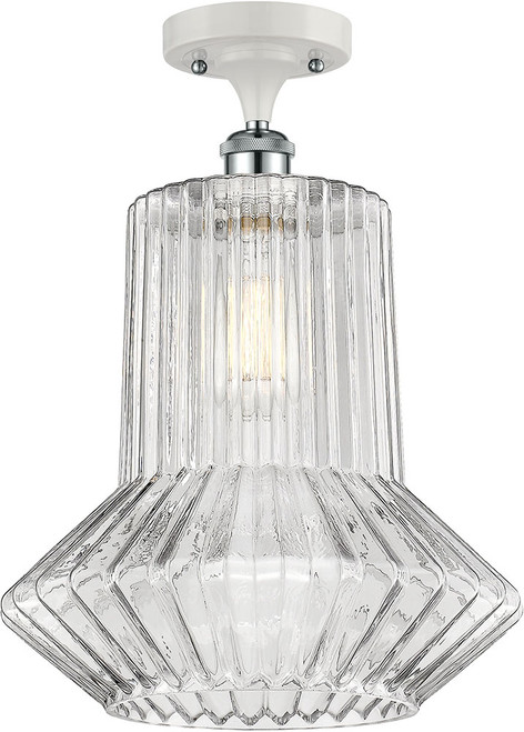 Innovations 516-1C-WPC-G212-LED Ballston Springwater Contemporary White and Polished Chrome LED Flush Mount Lighting Fixture