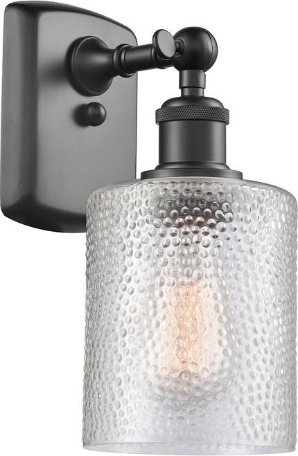 Innovations 516-1W-BK-G112 Ballston Cobbleskill Contemporary Matte Black Wall Light Fixture
