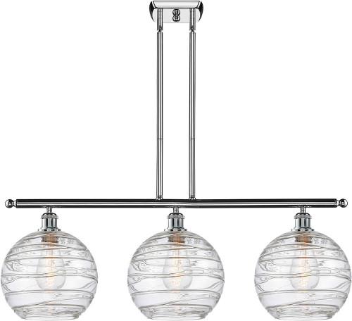 Innovations 516-3I-PC-G1213-10 Ballston Deco Swirl Polished Chrome Clear Deco Swirl LED Island Lighting