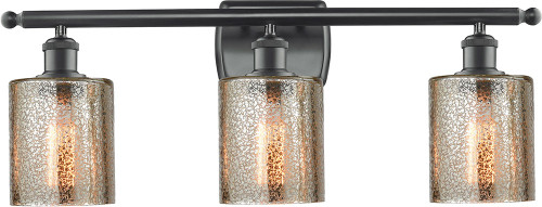 Innovations 516-3W-BK-G116 Ballston Cobbleskill Matte Black LED 3-Light Bath Lighting Sconce