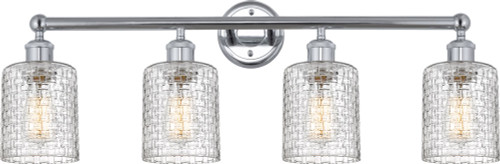 Innovations 616-4W-G112C-5CL Edison Cobbleskill Modern LED 4-Light Bathroom Wall Light Fixture