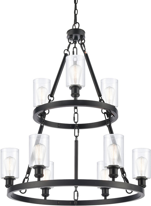 Innovations 8203-BK-G802 Ballston Saloon Modern Matte Black Lighting Chandelier