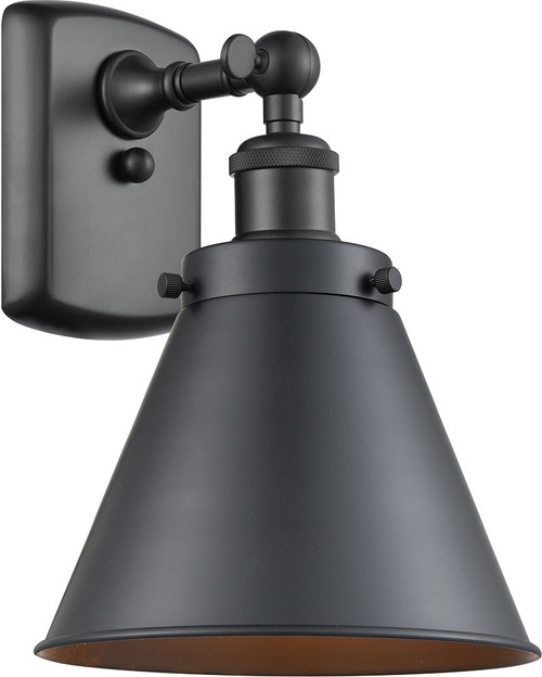 Innovations 916-1W-BK-M13 Ballston Appalachian Contemporary Matte Black Lamp Sconce